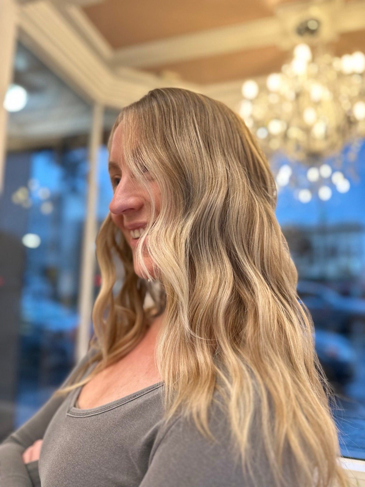 Long, lived-in blonde waves